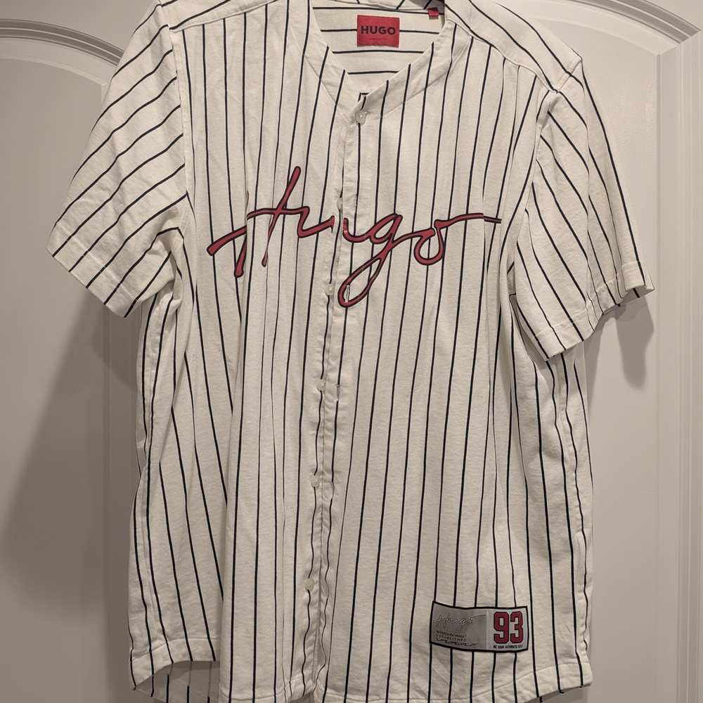 Hugo White Striped Men's Shirt